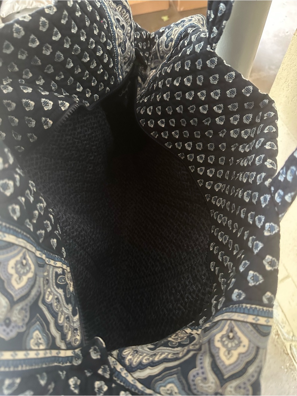 Vera Bradley Navy and Light Blue Quilted Paisley Tote - Picture 4 of 4